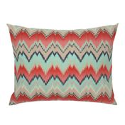 Apple and Aqua Ikat Chevron