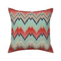 Apple and Aqua Ikat Chevron