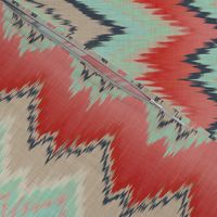 Apple and Aqua Ikat Chevron