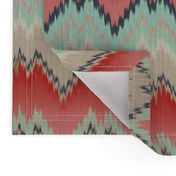 Apple and Aqua Ikat Chevron