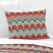 Apple and Aqua Ikat Chevron