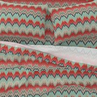 Apple and Aqua Ikat Chevron