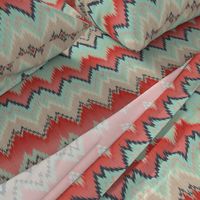 Apple and Aqua Ikat Chevron