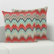 Apple and Aqua Ikat Chevron