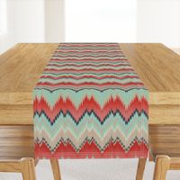 Apple and Aqua Ikat Chevron