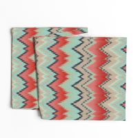 Apple and Aqua Ikat Chevron