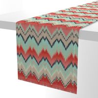 Apple and Aqua Ikat Chevron