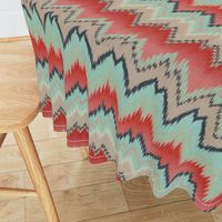 Apple and Aqua Ikat Chevron