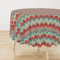 Apple and Aqua Ikat Chevron