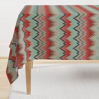 Apple and Aqua Ikat Chevron