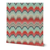 Apple and Aqua Ikat Chevron