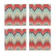 Apple and Aqua Ikat Chevron