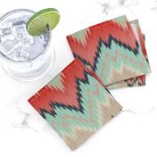 Apple and Aqua Ikat Chevron