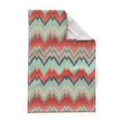 Apple and Aqua Ikat Chevron