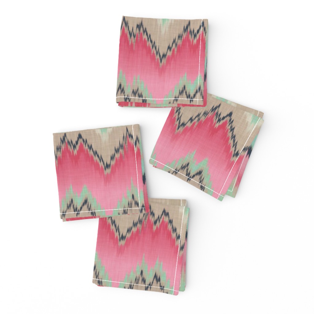 Fuchsia Ikat Chevron