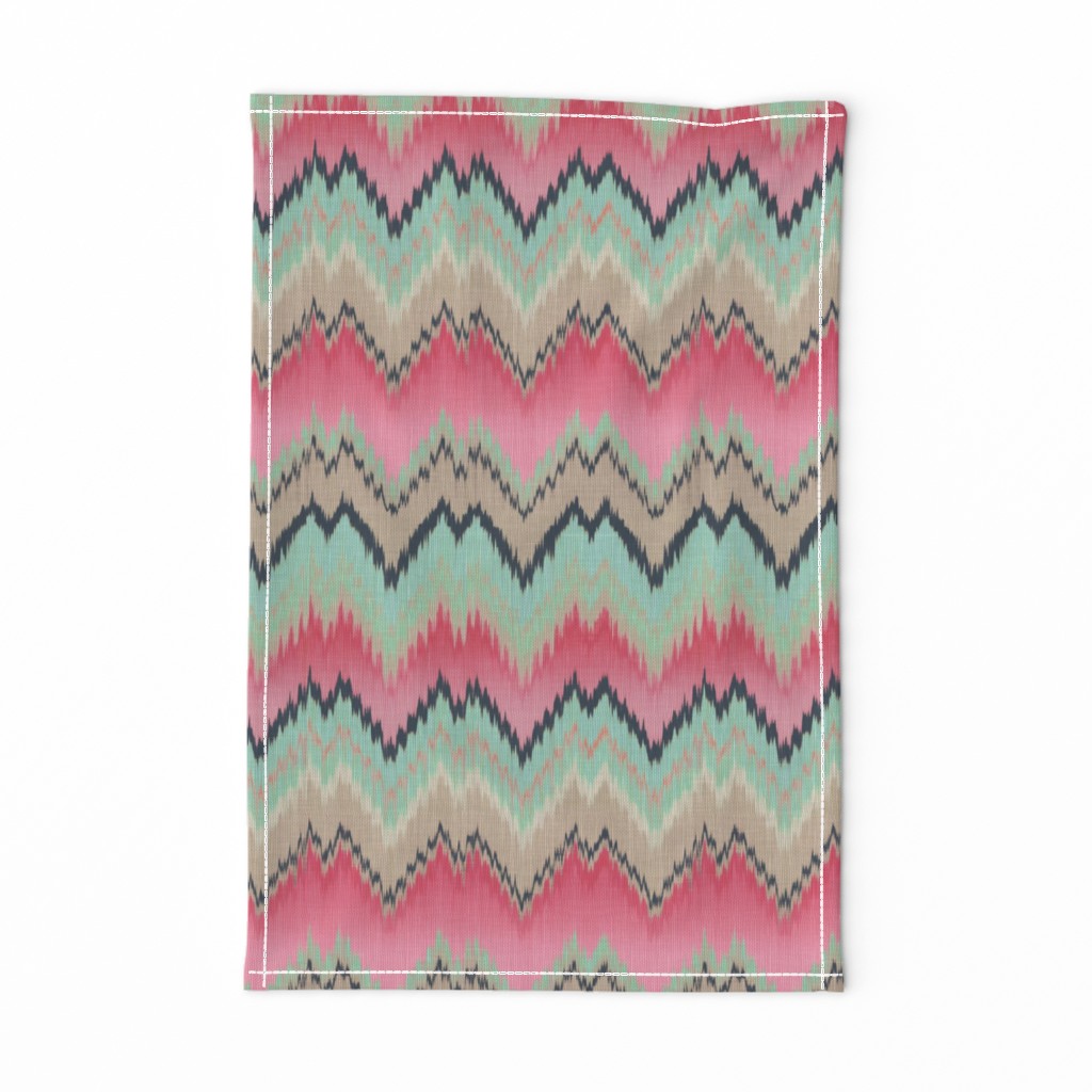 Fuchsia Ikat Chevron