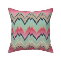 Fuchsia Ikat Chevron