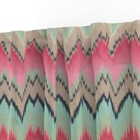 Fuchsia Ikat Chevron