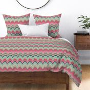 Fuchsia Ikat Chevron