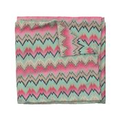 Fuchsia Ikat Chevron