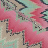 Fuchsia Ikat Chevron