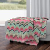 Fuchsia Ikat Chevron