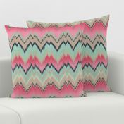 Fuchsia Ikat Chevron