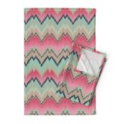 Fuchsia Ikat Chevron