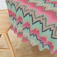 Fuchsia Ikat Chevron