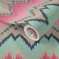 Fuchsia Ikat Chevron