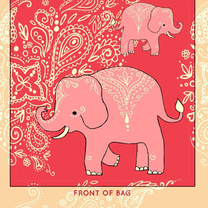 Mehndi Elephants cut and sew reusable tote