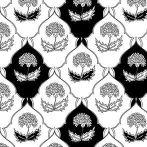 Black & White Floral Tiles