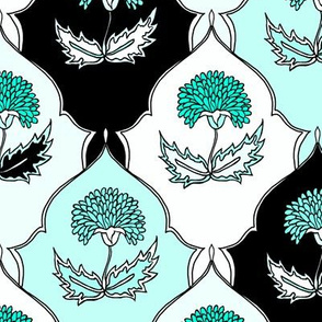 Teal Floral Tiles