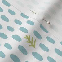 dotty dot natural (deep sea, leaf + white) 