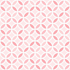 Girly Pink Geometric Lattice Circle Pattern
