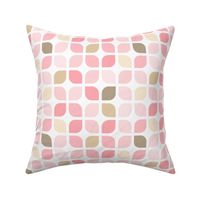 Girly Pink and Brown Geometric Lattice Square Pattern