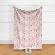 Girly Pink and Brown Geometric Lattice Square Pattern