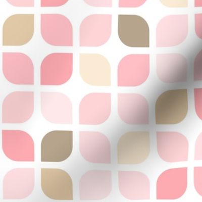 Girly Pink and Brown Geometric Lattice Square Pattern