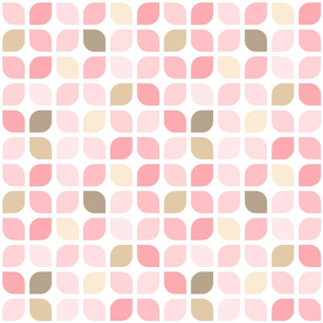 Girly Pink and Brown Geometric Lattice Square Pattern