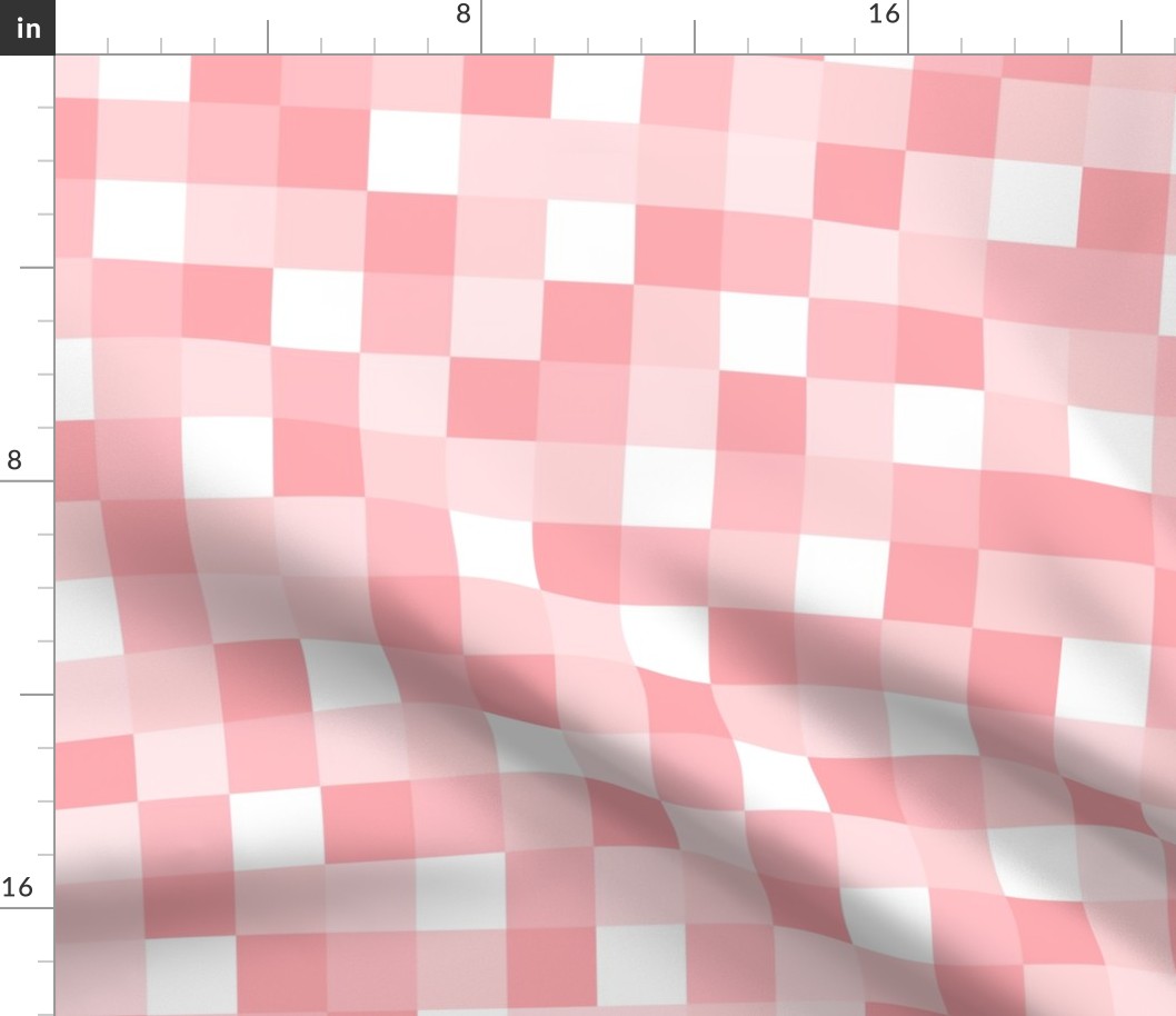 Girly Pink Geometric Pixel Square Pattern