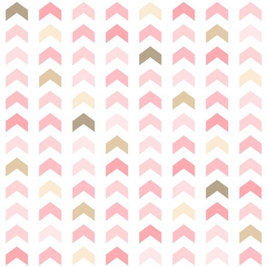 Girly Pink and Brown Geometric Split Chevron Pattern