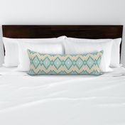 Ikat Chevron in Aqua and Champagne