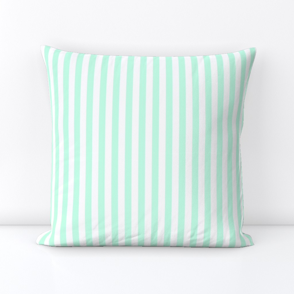 Mint Stripes 1/2 Inch Vertical