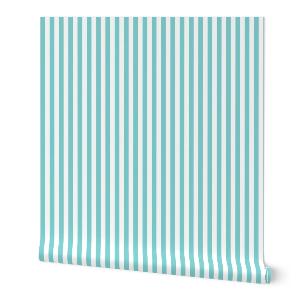 Aqua Stripes 1/2 Inch Vertical