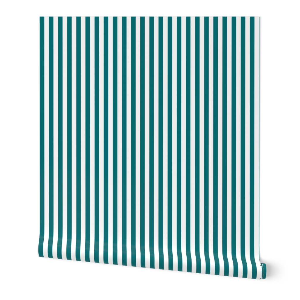 Teal Stripes 1/2 Inch Vertical