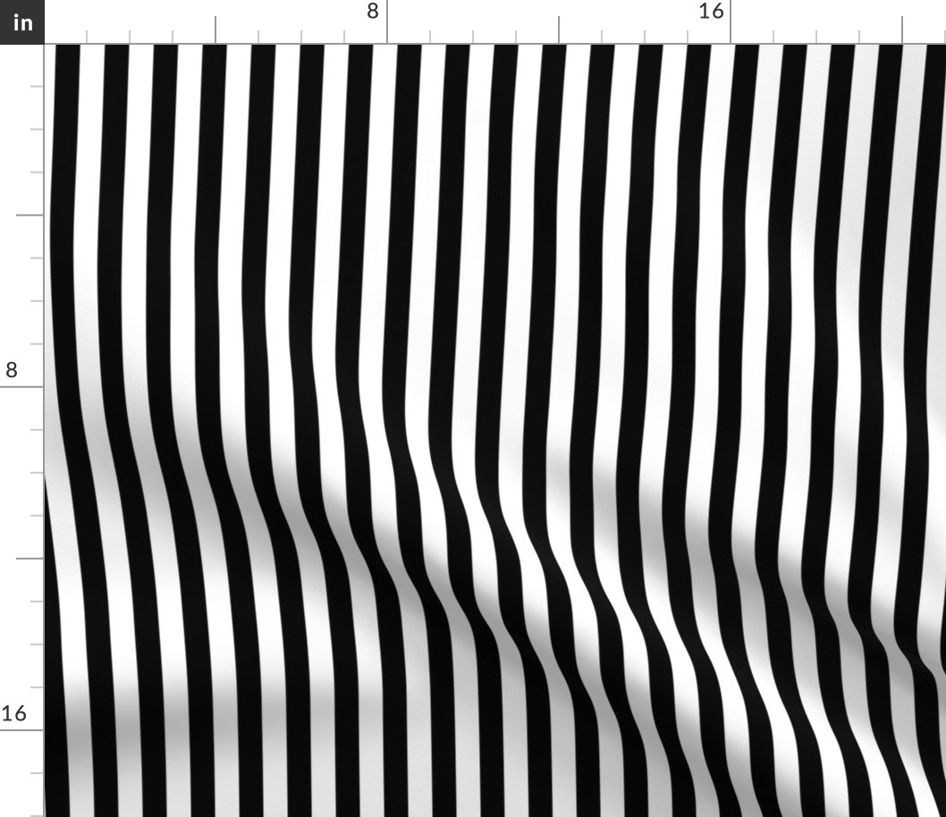 Black Stripes 1/2 Inch Vertical