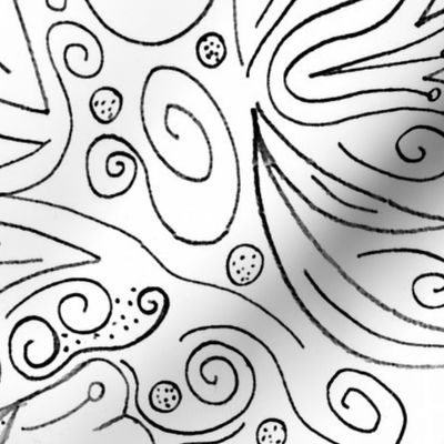 Floral coloring book wallpaper