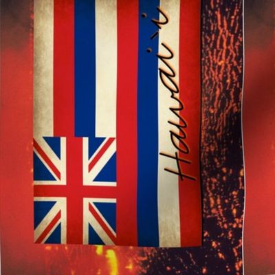 Hawai`ian Flag with Lava