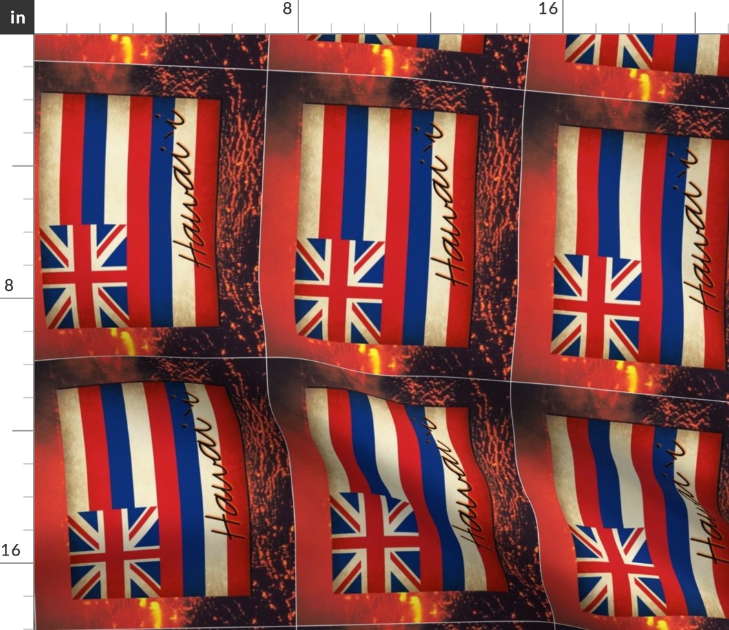 Hawai`ian Flag with Lava