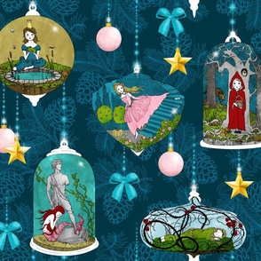 Fairytale Xmas Tree Ornaments (Dark)